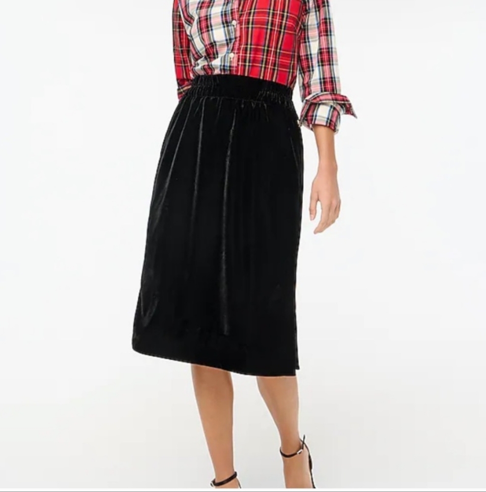 NWT JCrew Velvet Pull on Skirt